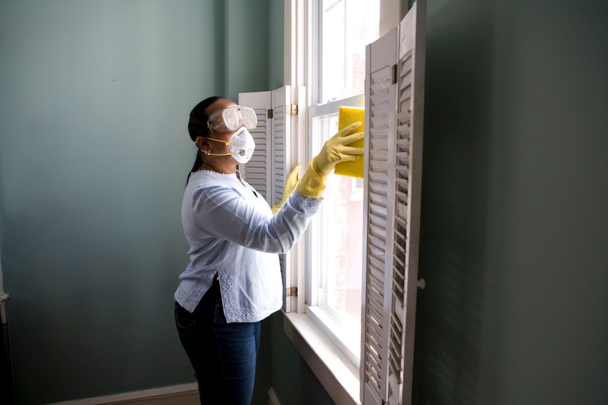 Home services technician working at a residential property